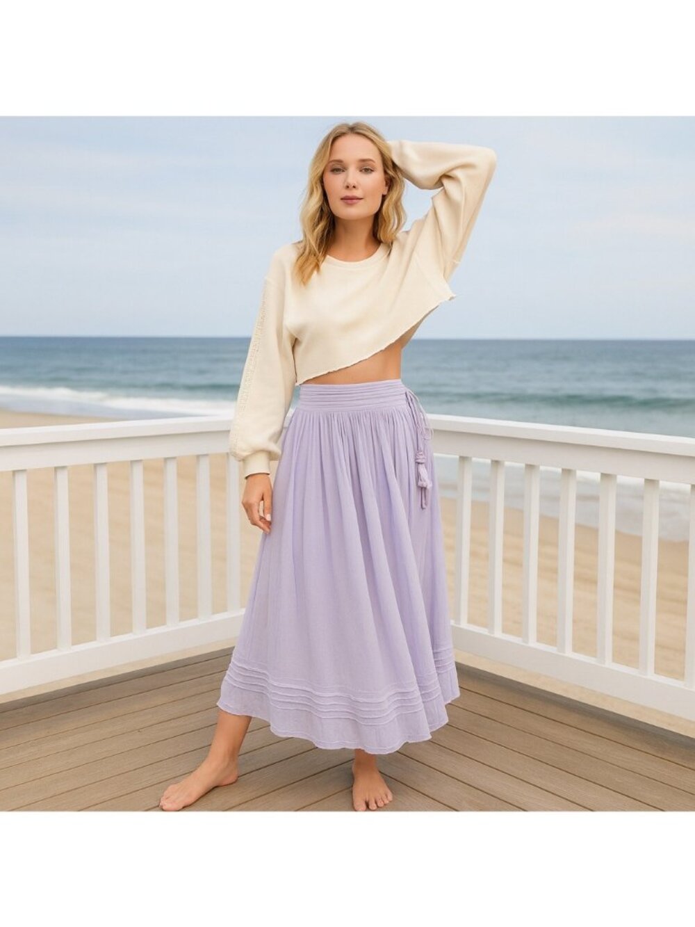 Free People Elsa Wrap Skirt Endless Summer Long Maxi Flowy Women Purple S